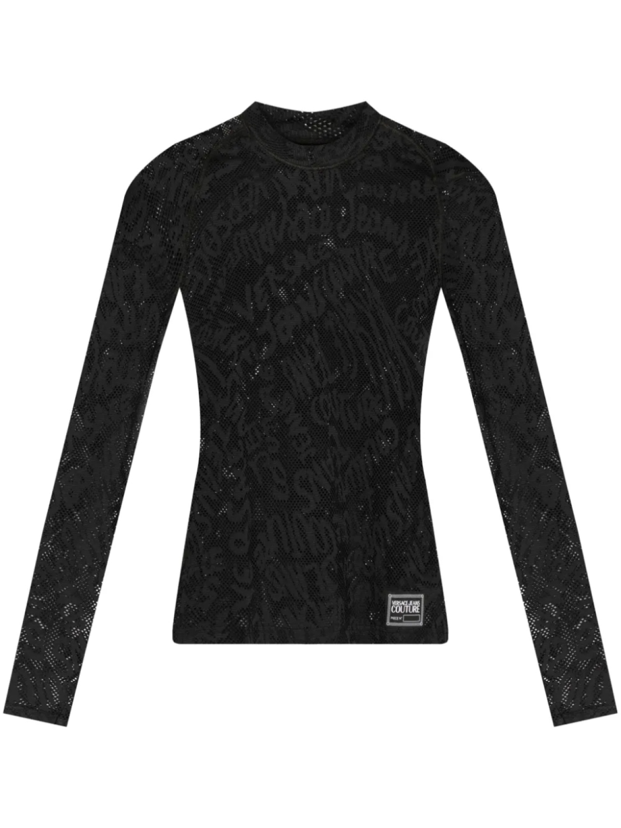 

Кружевная футболка с длинными рукавами Versace Jeans Couture, черный