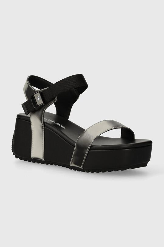 

Босоножки Wedge Block Sandal Metallic DC Calvin Klein Jeans, черный