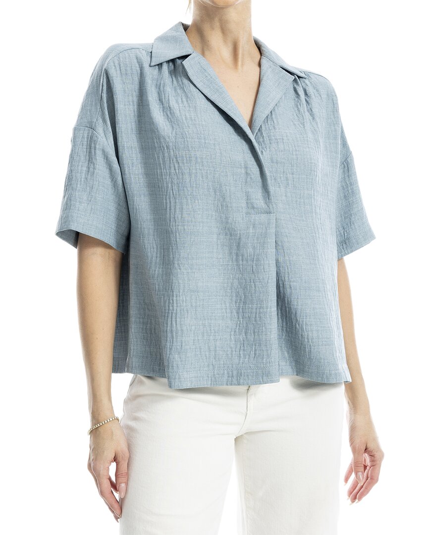 

Макс Студио Рубашка с коротким рукавом, полузастежкой и воротником Max Studio, серый