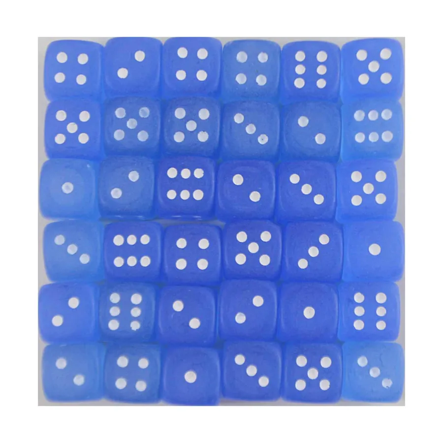 

d6 12 мм Синий с белым (36), Dice - Frosted - d6 (Chessex)