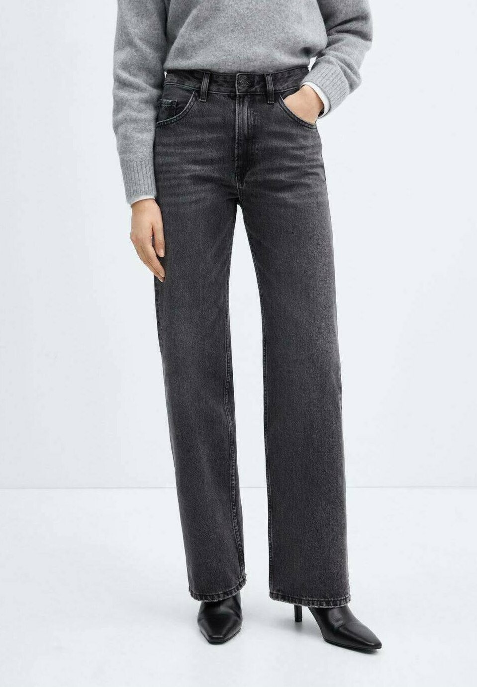 

Джинсы свободного кроя MIAMI Mango, цвет black denim
