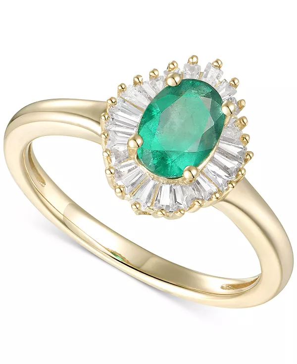 

Кольцо с сапфиром (1 карат) и бриллиантом (1/4 карата) из 14-каратного белого золота (также доступно с изумрудом, танзанитом и рубином) Macy'S, emerald