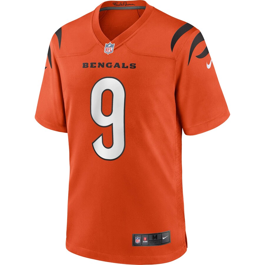 

Джерси NIKE Cincinnati Bengals Joe Burrow 9, оранжевый