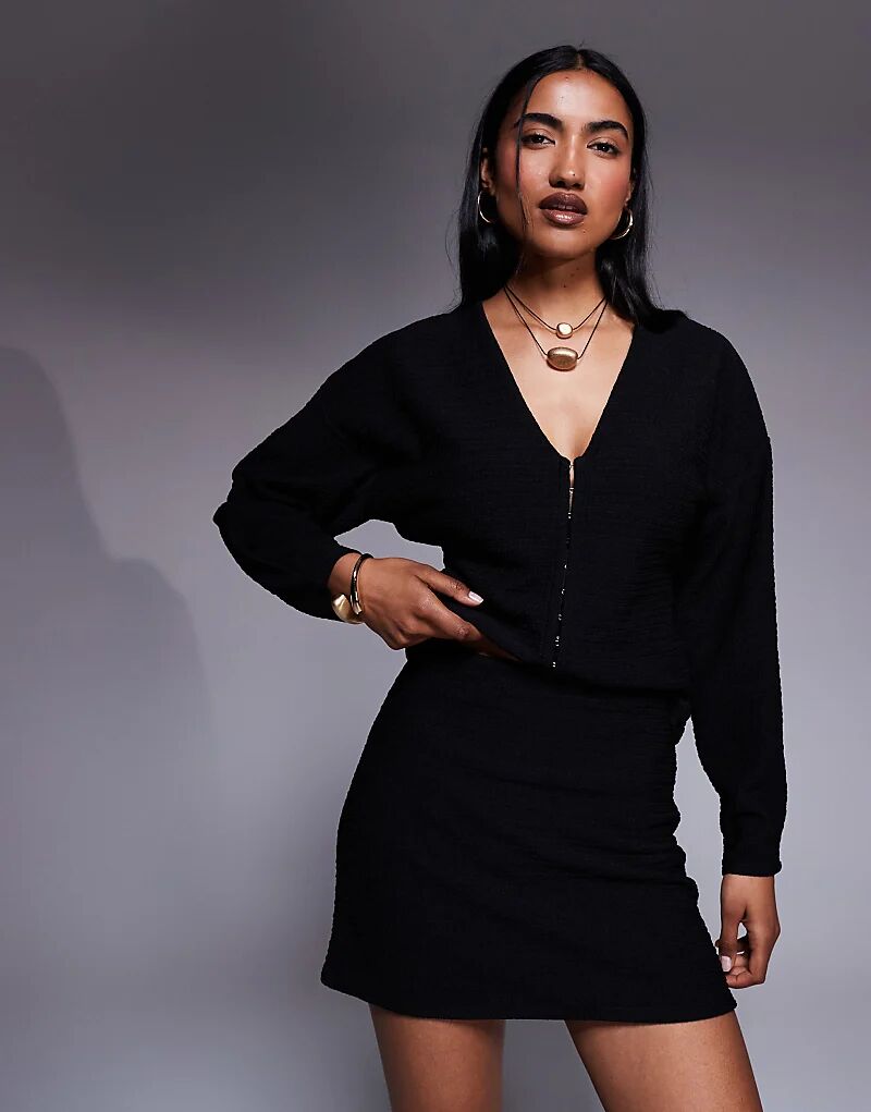 

Мини-юбка в рубчик ASOS DESIGN черного цвета