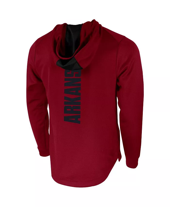 Мужская толстовка с капюшоном Cardinal Arkansas Razorbacks 2-Hit Performance Pullover Hoodie Nike — фото 2