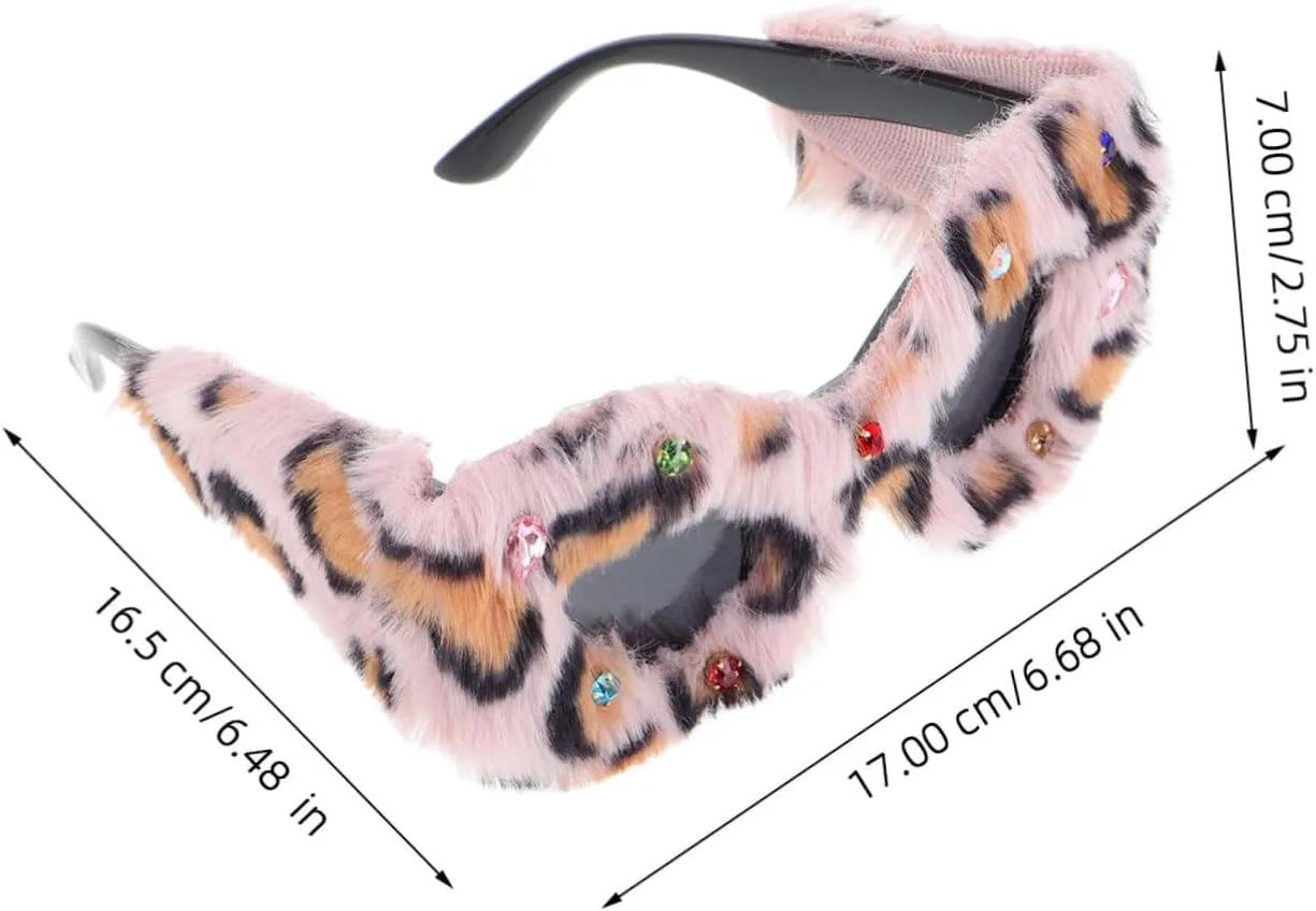 

LIFKOME Ретро винтажные очки «кошачий глаз» с плюшевой отделкой, солнцезащитные очки для женщин, маскарадные очки, стильные, блокирующие УФ-излучение, Leopard