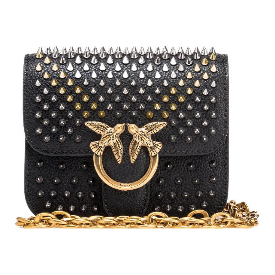 

PINKO Сумка-мессенджер Love Bell из телячьей кожи, женская сумка через плечо, кроссбоди черная