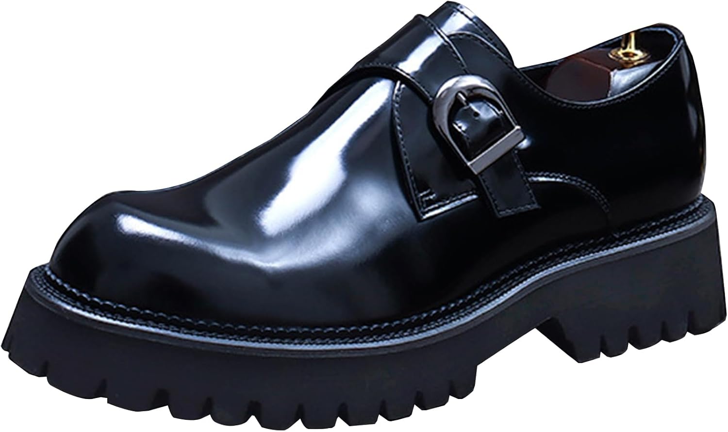 

Мужские туфли с пряжкой из натуральной кожи, туфли для школьной формы, офисные туфли, стильные модные свадебные туфли Hlasmspe, черный