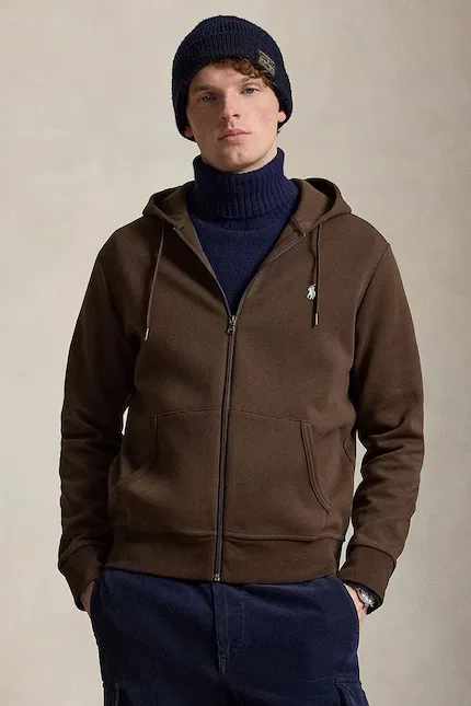 Толстовка на молнии Double Knit Polo Ralph Lauren, коричневый