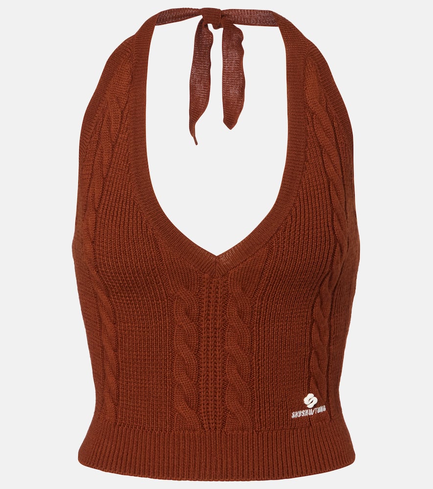 

Вязаный топ-бюстье из шерсти Shushu/Tong, Brown