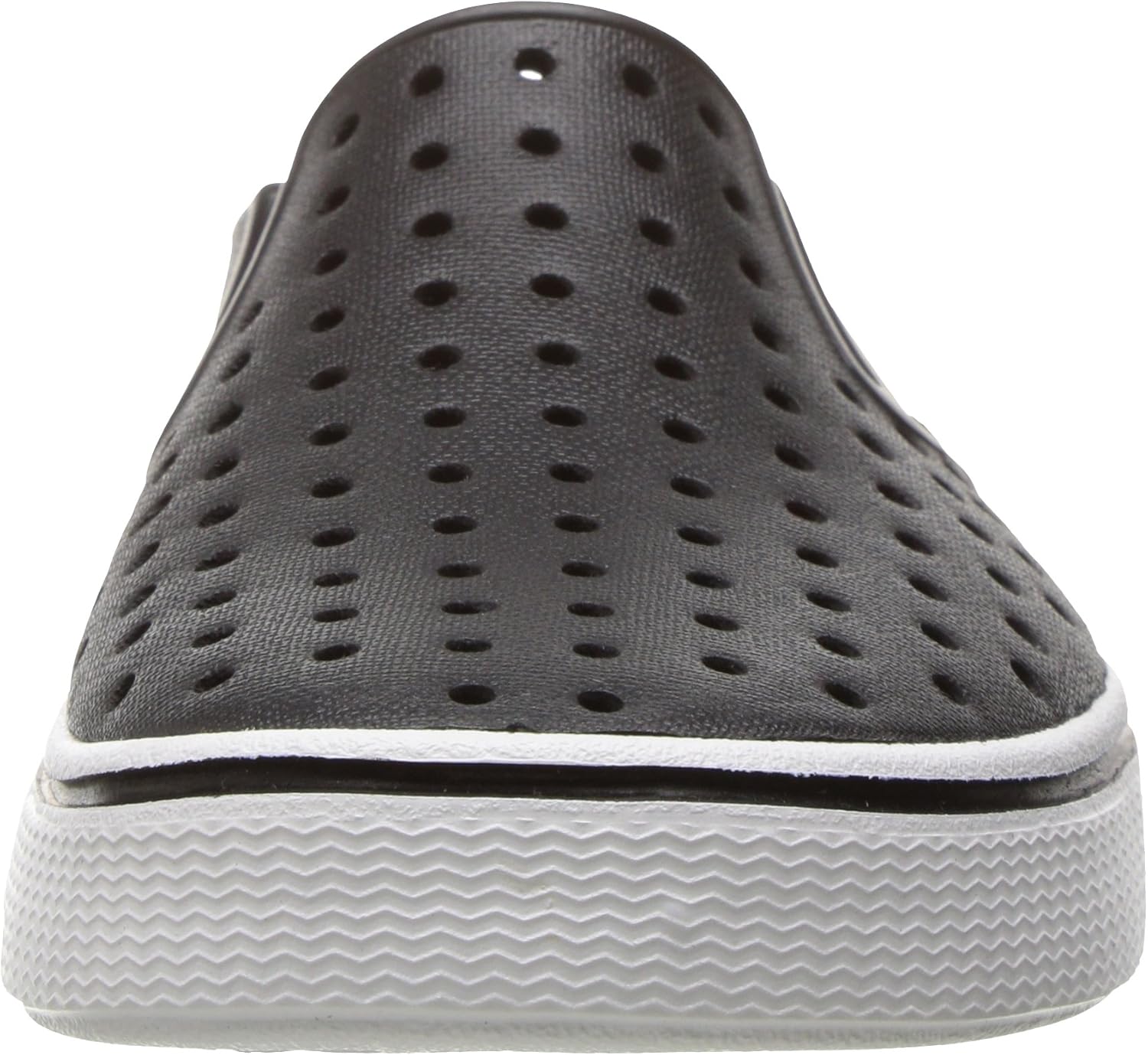 Кроссовки без шнурков Native Shoes Miles для детей, унисекс, черно-белый — фото 2