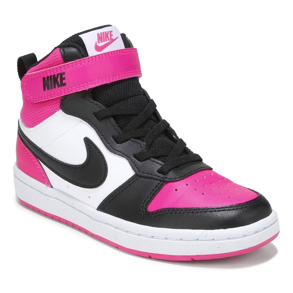 

Детские высокие кроссовки Nike Court Borough Mid 2 для малышей, white/black/pink