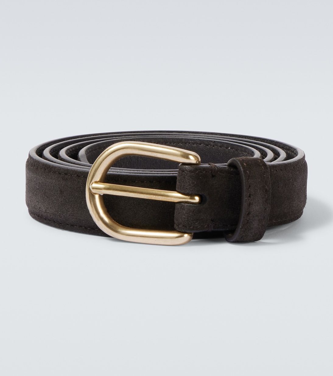 

Кардоновый ремень из замши Saman Amel, Brown/Gold