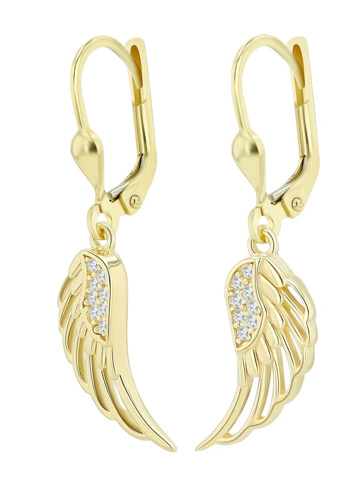 

Adeliás Женские серьги - серьги-крылышки из серебра 925 пробы с цирконами в серебряной оправе