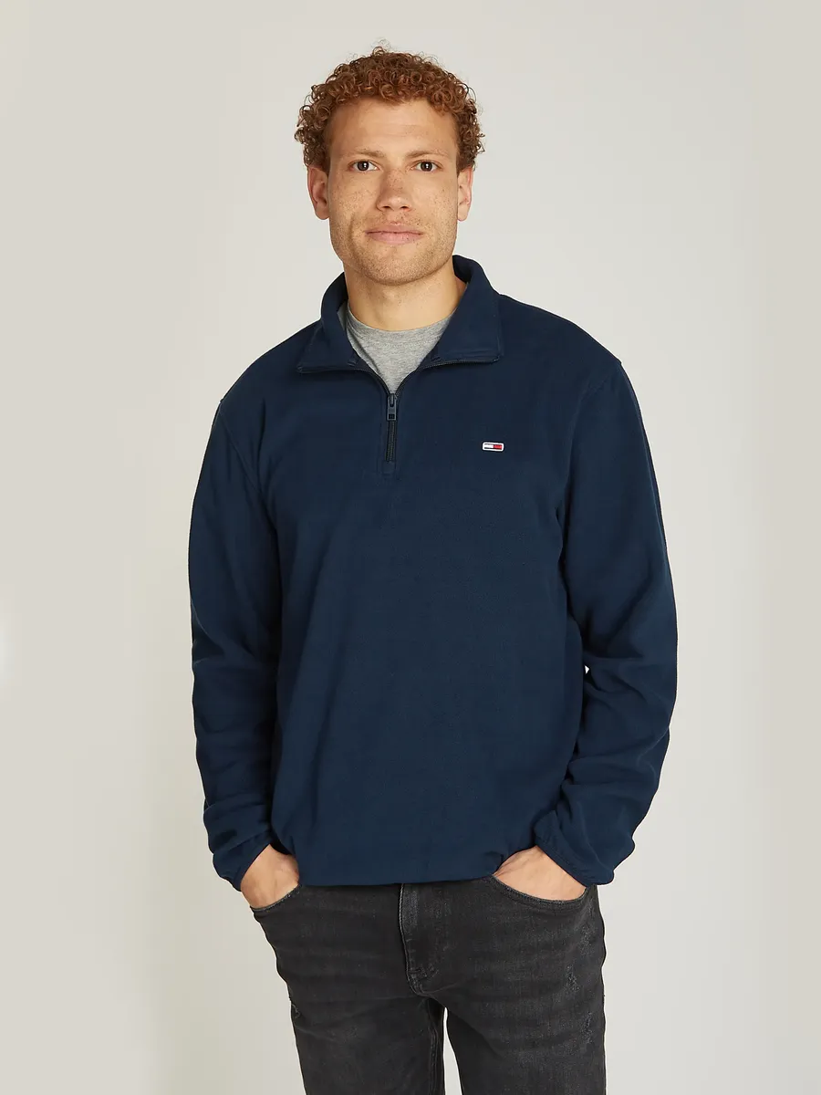 

Флисовый свитер Tommy Jeans "TJM REG S FLAG POLAR 1/4 ZIP", с воротником стойкой, синий