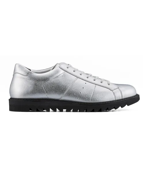 Классические кожаные кроссовки COURT-T THE ONITSUKA серебристые — фото 2