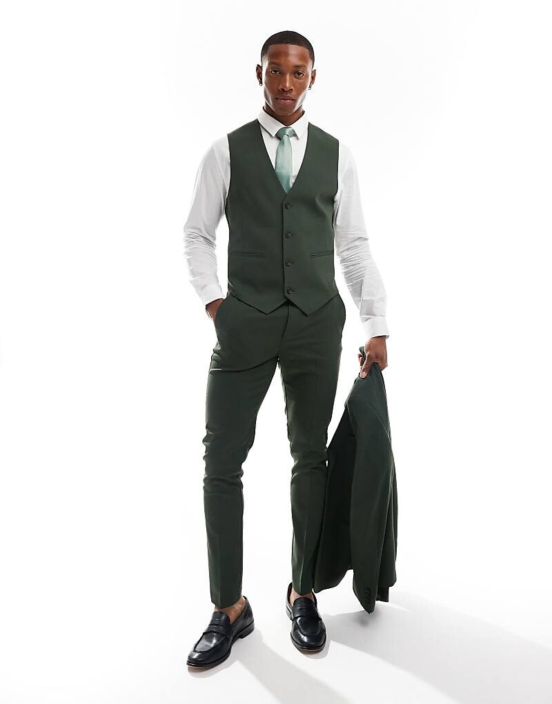 

Темно-зеленые костюмные брюки скинни ASOS DESIGN