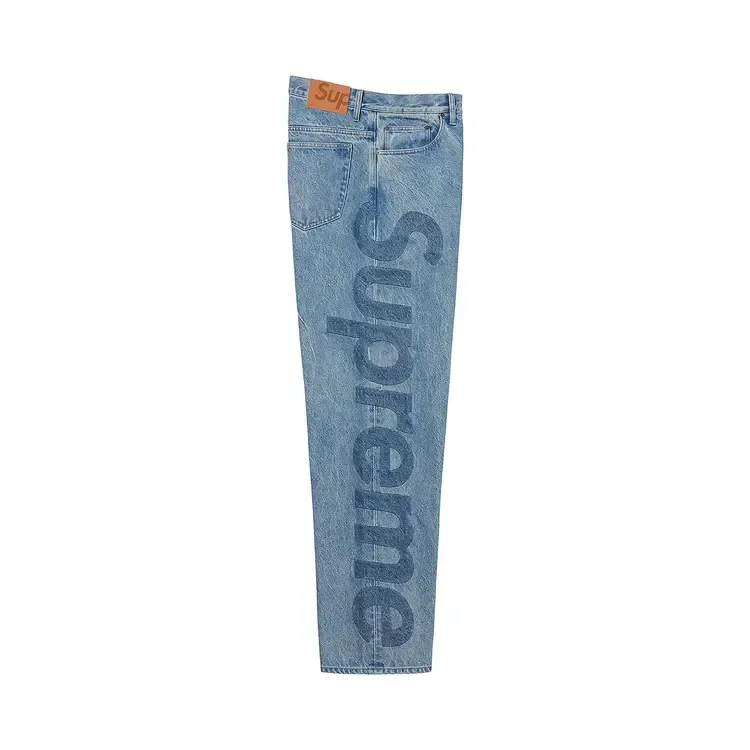 Джинсы Supreme с логотипом Inset Logo, цвет «выцветший синий» — фото 3