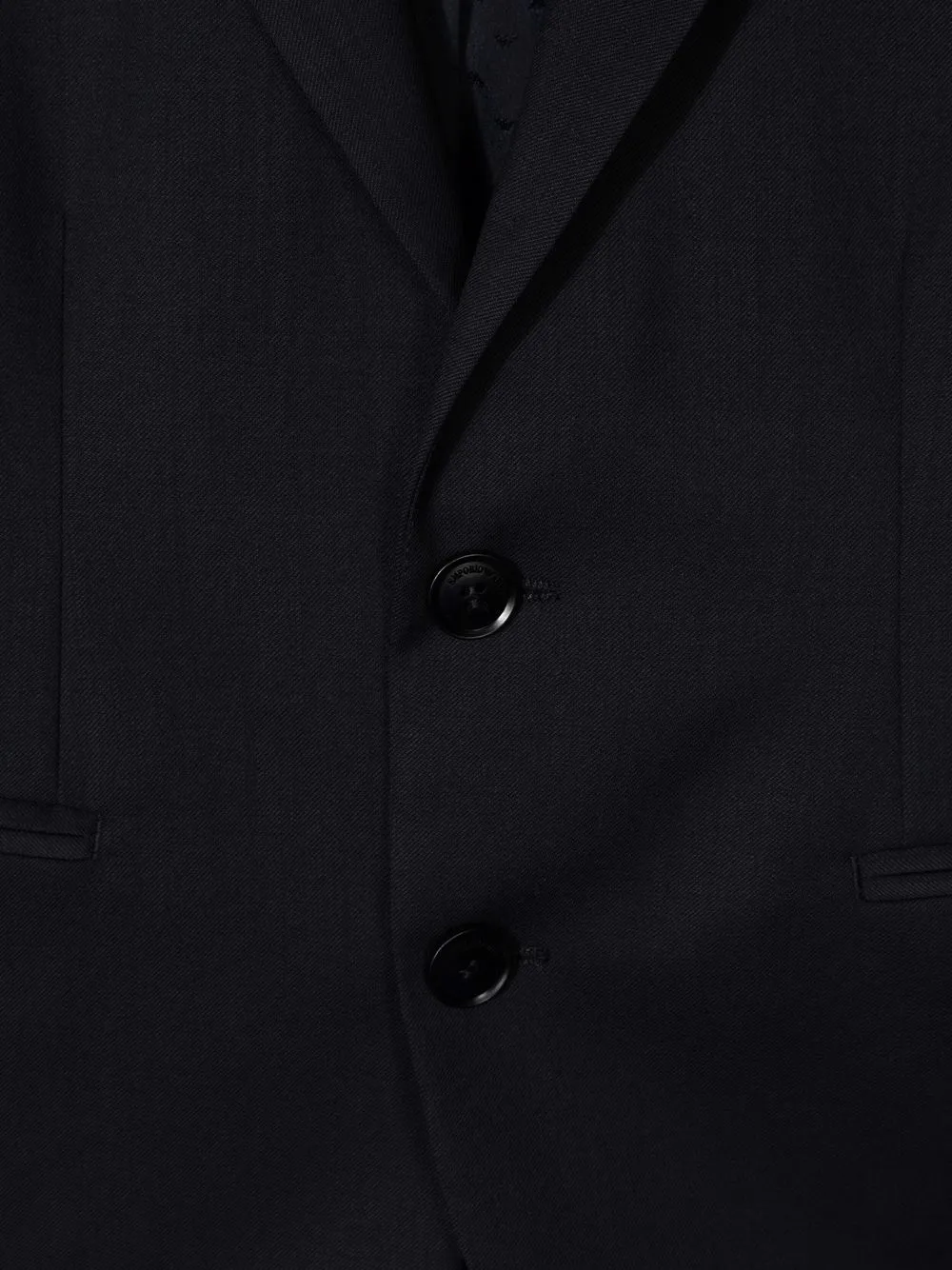 Однобортный блейзер из шерсти Emporio Armani Kids, синий — фото 3