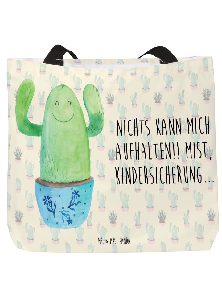 

Mr. & Mrs. Panda Сумка-шоппер с изображением кактуса и надписью, выполненной в кактусово-зеленом цвете