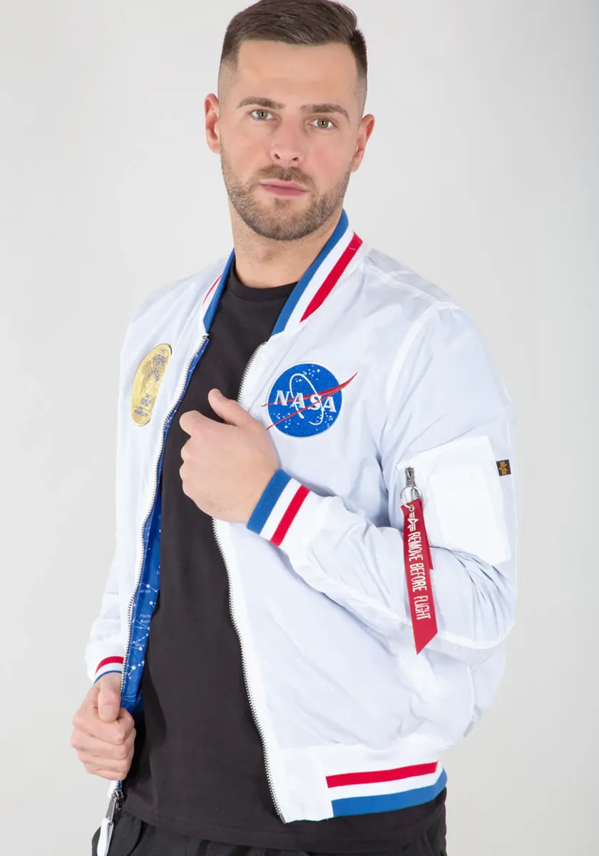 

Куртка-бомбер Alpha Industries " Alpha Industries Мужчины - Куртки-бомберы MA-1 NASA Voyager Rev.", белый