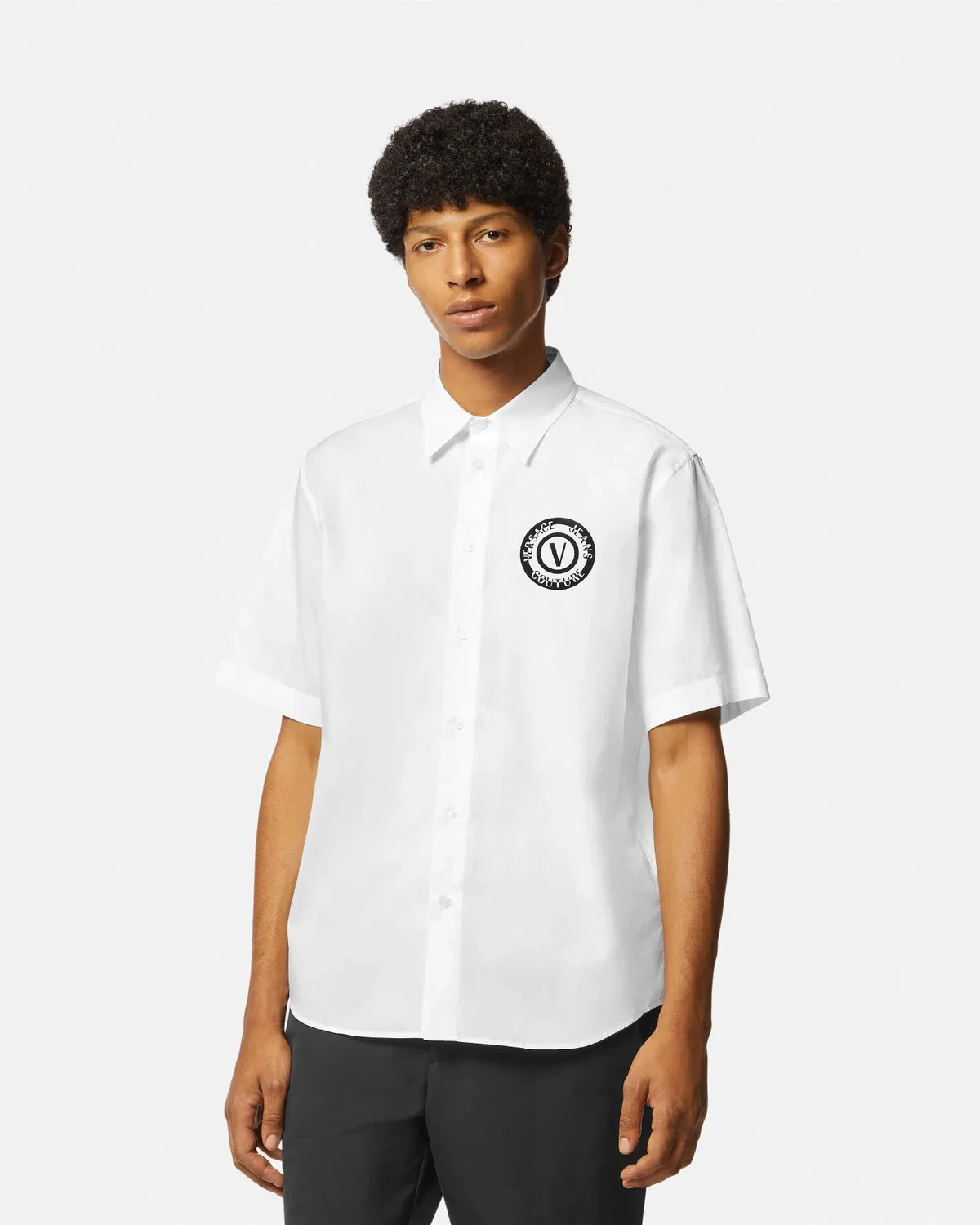 Рубашка V-Emblem VERSACE, белый — фото 4