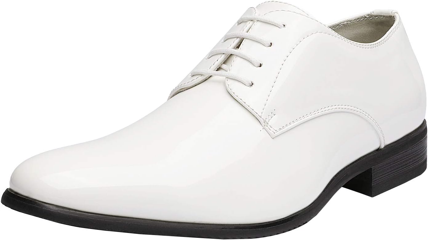 

Мужские туфли Брюно Марк из искусственной лакированной кожи, смокинг, классические шнуровки, формальные оксфорды Bruno Marc, белый