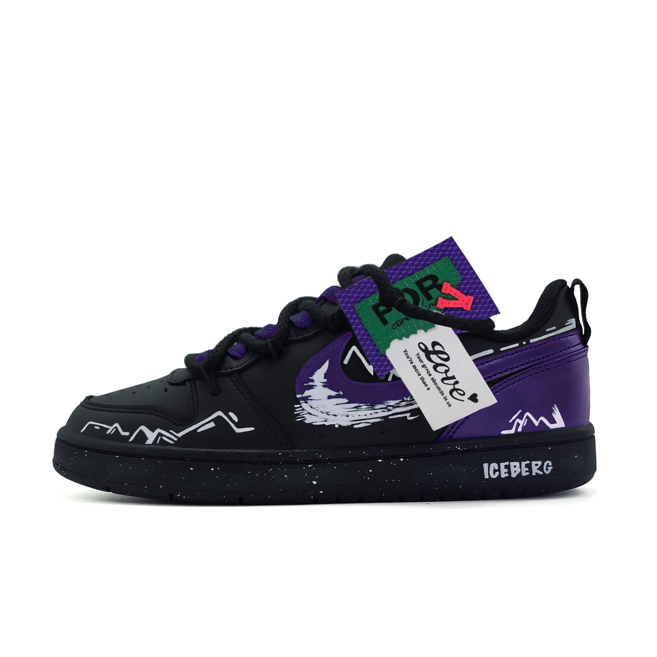 

Nike Кроссовки Court Borough Mystic Purple Night Walk с низким верхом, противоскользящие, для детей и подростков