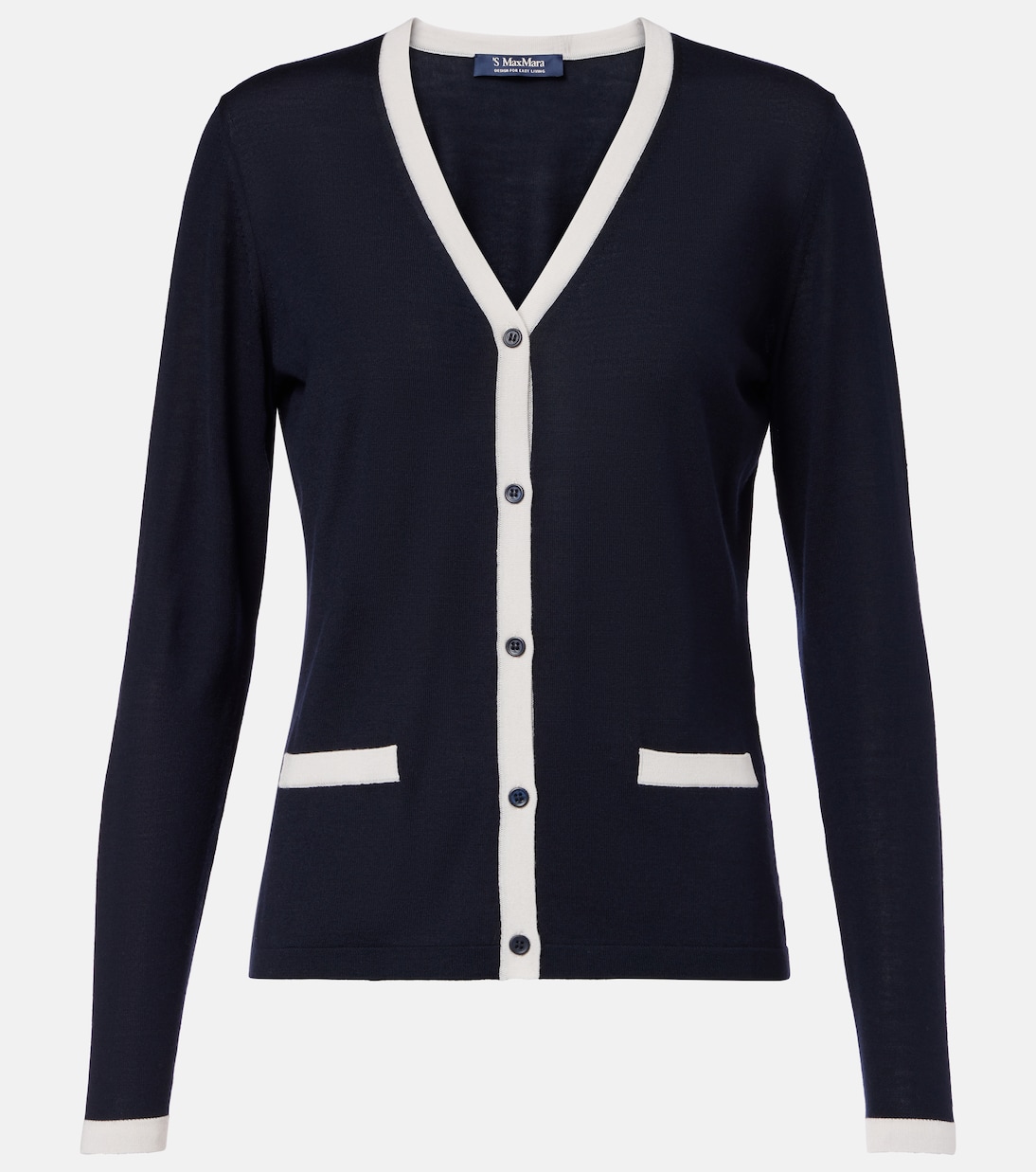 

Кардиган из чистой шерсти Kenya S Max Mara, Blu S Con Bordi
