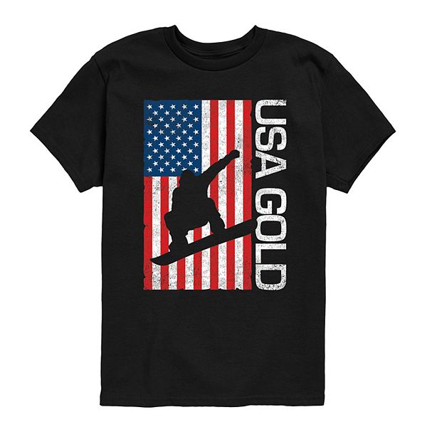 

Футболка с принтом Boys 8-20 usa gold distressed Licensed Character, Black