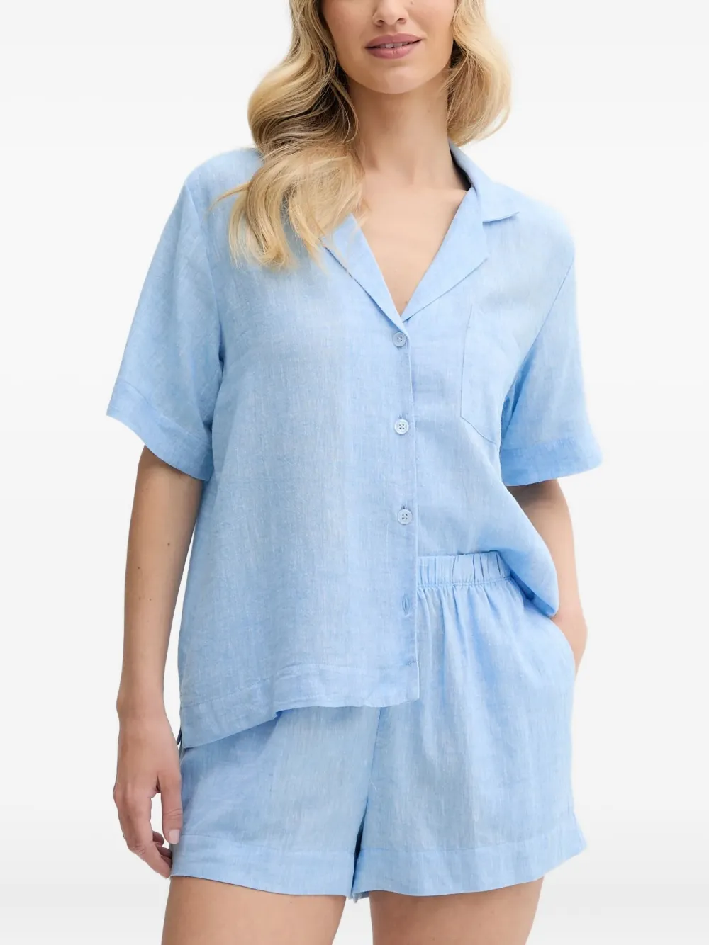 

Пижама с короткими рукавами из льняной смеси DKNY, синий