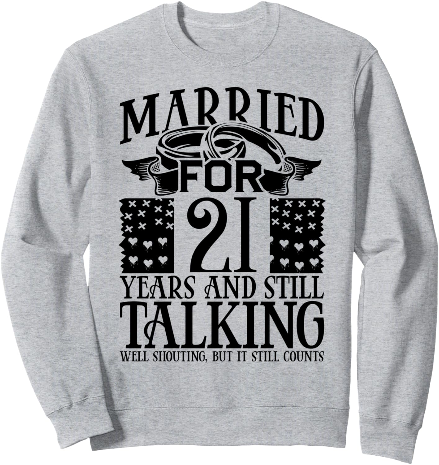 

Подарки на 21-ю годовщину свадьбы для жены: подарочная толстовка, серая 21St Marriage Funny Gifts Shop