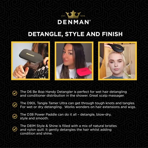 Набор для укладки волос Denman Signature Styling Set - идеальный подарочный набор щеток для распутывания, укладки и разглаживания волос., Black — фото 3