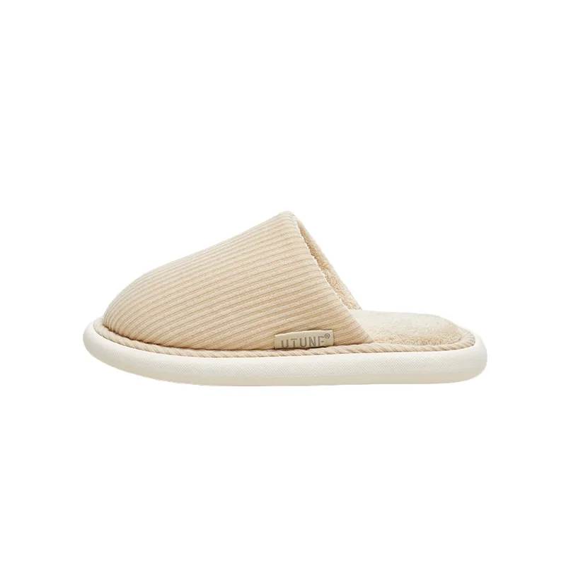 Домашние хлопковые тапочки UTUNE, Almond Beige (Stripes Help Face)