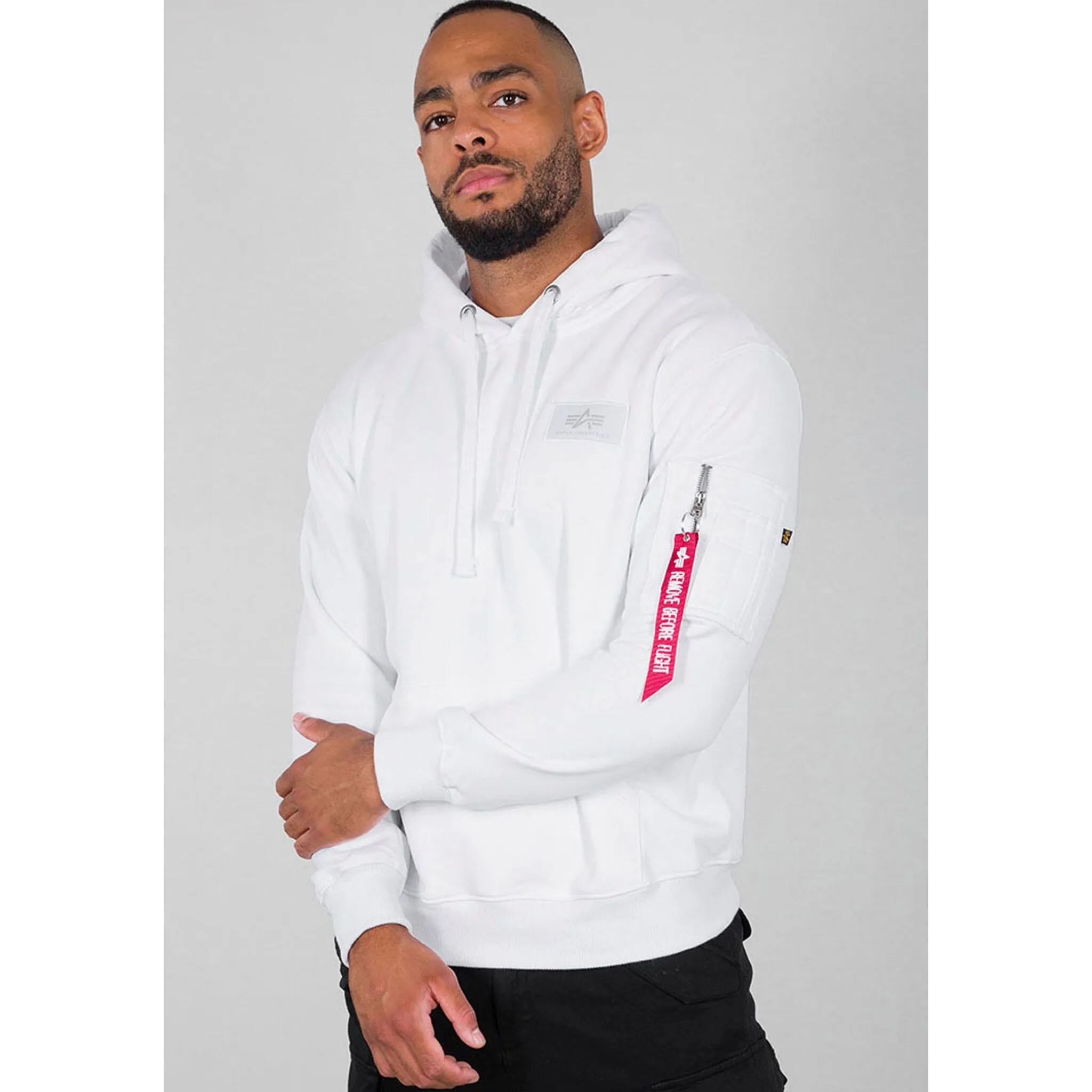 

Толстовка с капюшоном Alpha Industries "BACK PRINT HOODY", белый