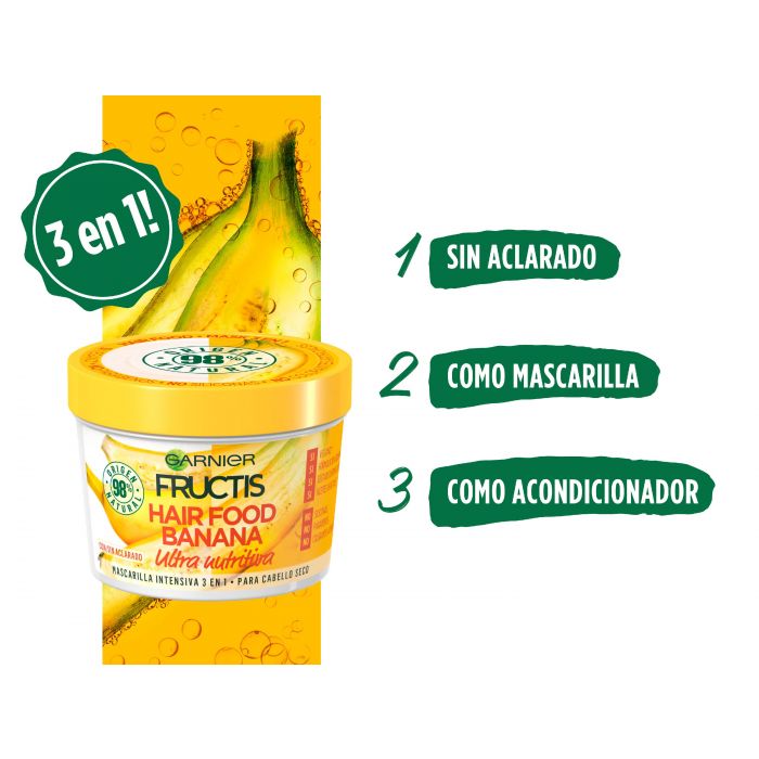 

Маска для волос Fructis Hair Food Mascarilla Cabello 3 en 1 Banana Garnier, 390 ml