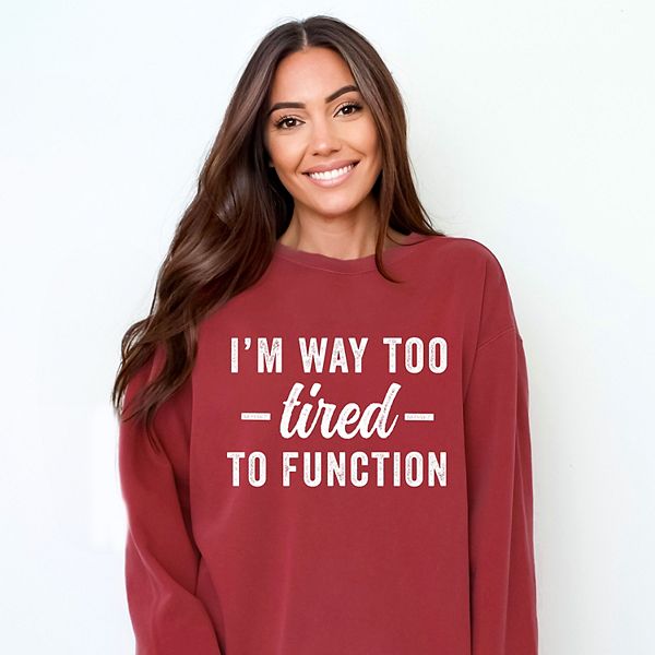 

Футболка I'M way too tired to function с эффектом окрашивания Simply Sage Market, Crimson