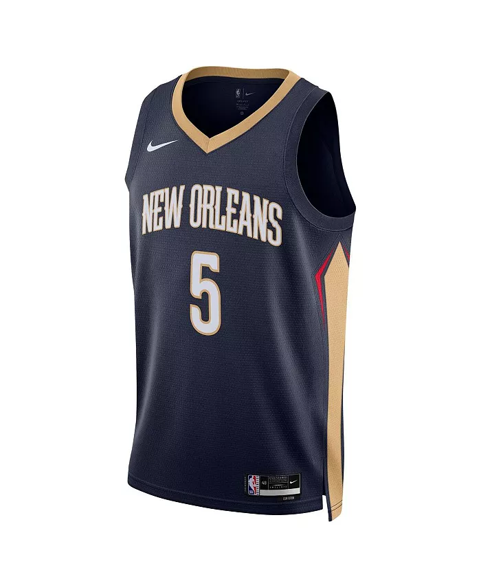 Мужская и женская баскетбольная майка Dejounte Murray в цвете Navy, New Orleans Pelicans, коллекция 2024 года, Nike Swingman — фото 2