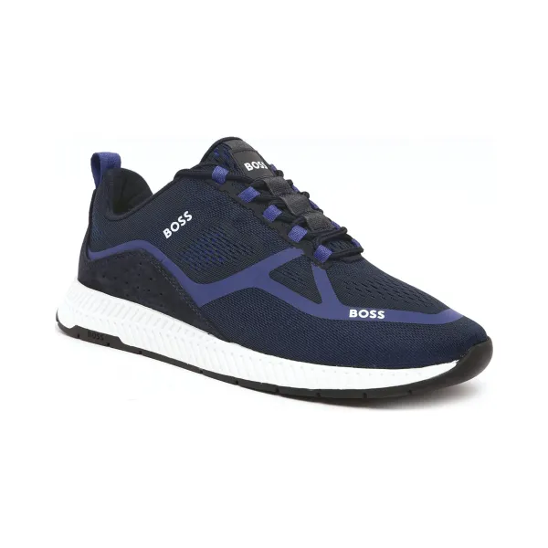 

Титановые кроссовки с добавлением кожи Boss, синий