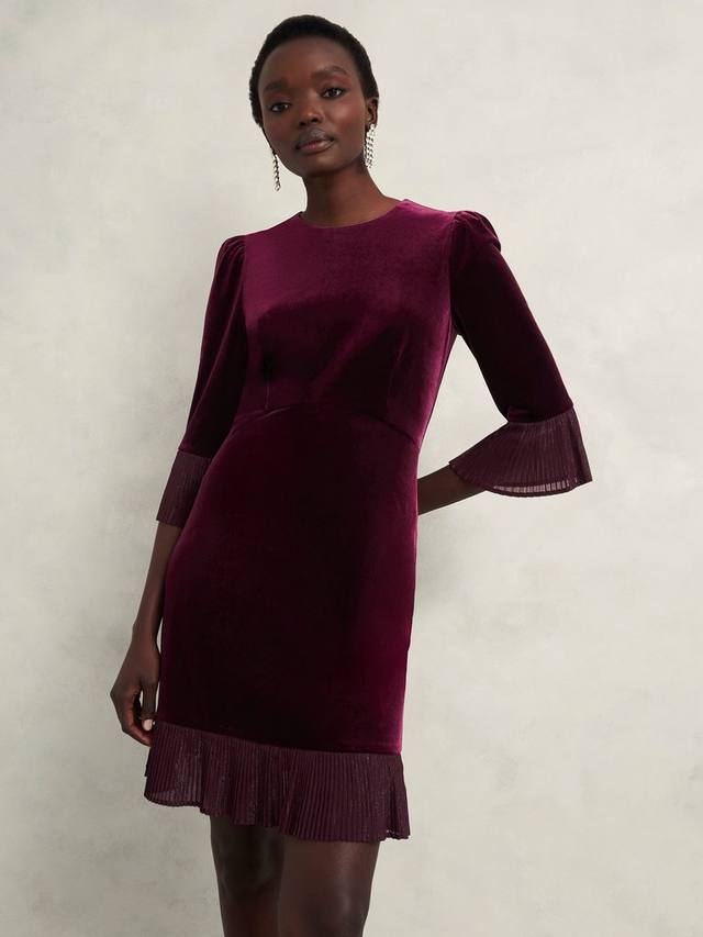

Бархатное мини- платье ashley Hobbs, цвет Warm Plum