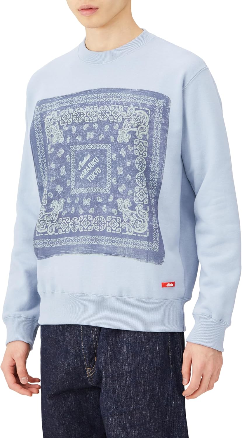 

Винтажная индийская толстовка с принтом в виде банданы Indian, кислотный синий