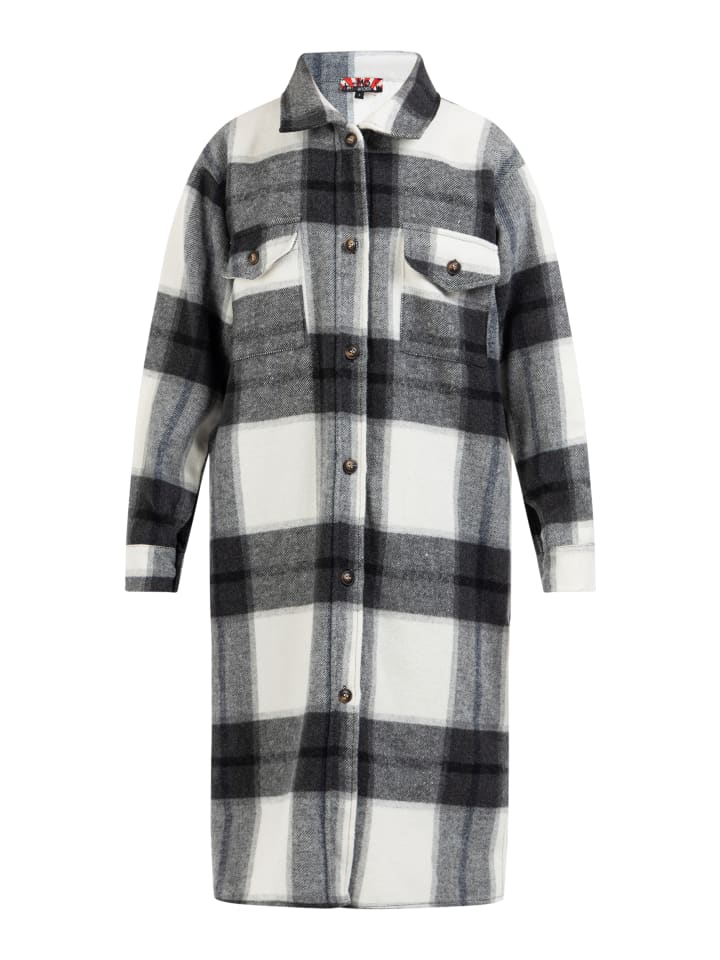 

Женское пальто черного и кремового цветов myMo ROCKS