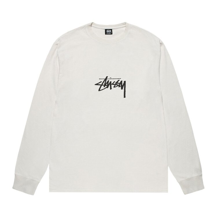 

Футболка Stussy Pigment Dyed Small Stock Long-Sleeve 'Natural', белый