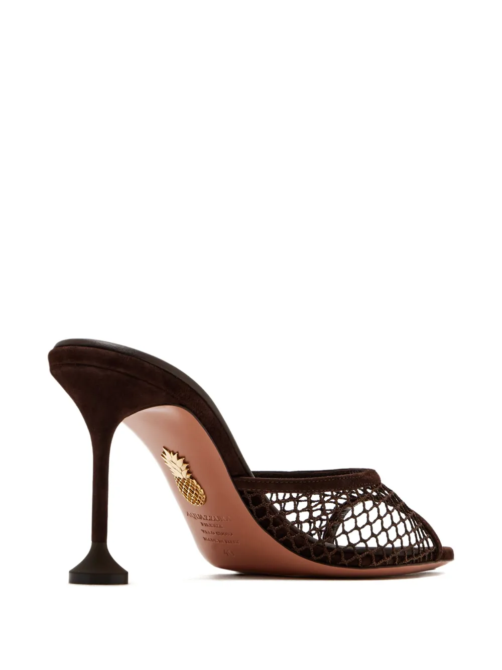 Сетчатые мюли Bisous 85 Aquazzura, коричневый — фото 4