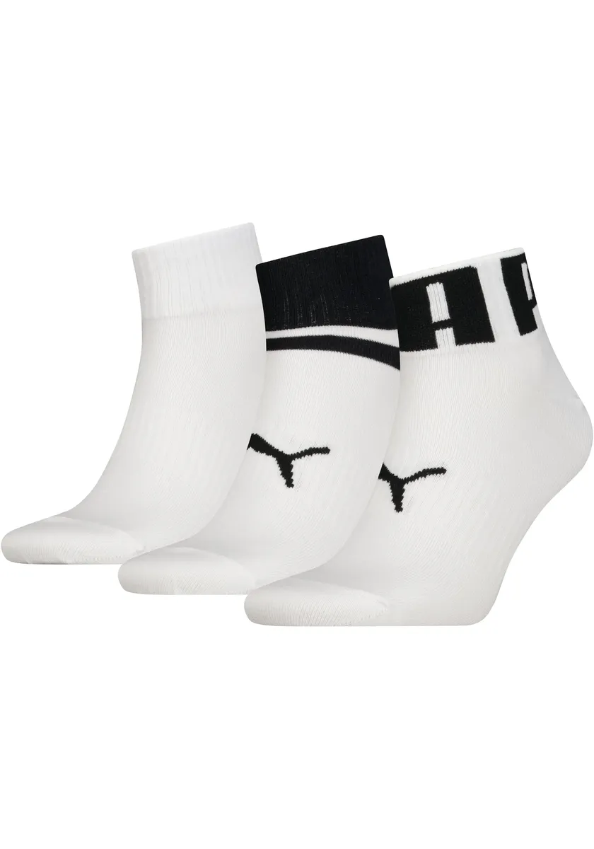 

Короткие носки PUMA "унисекс PUMA UNISEX BIG LOGO QUARTER" (3 шт. в упаковке), с вышивкой логотипа, цвет White Combo