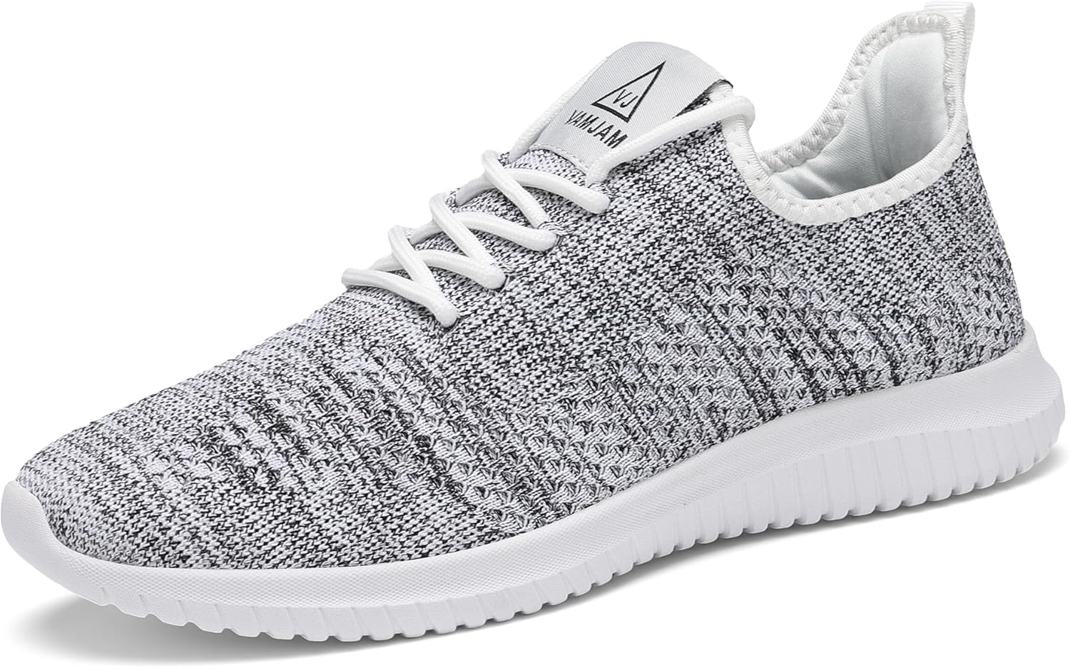 

Мужские кроссовки VAMJAM для бега, ультралегкие, дышащие, прогулочные, нескользящие спортивные модные кроссовки из сетки, для тренировок и повседневного спорта, белый/серый