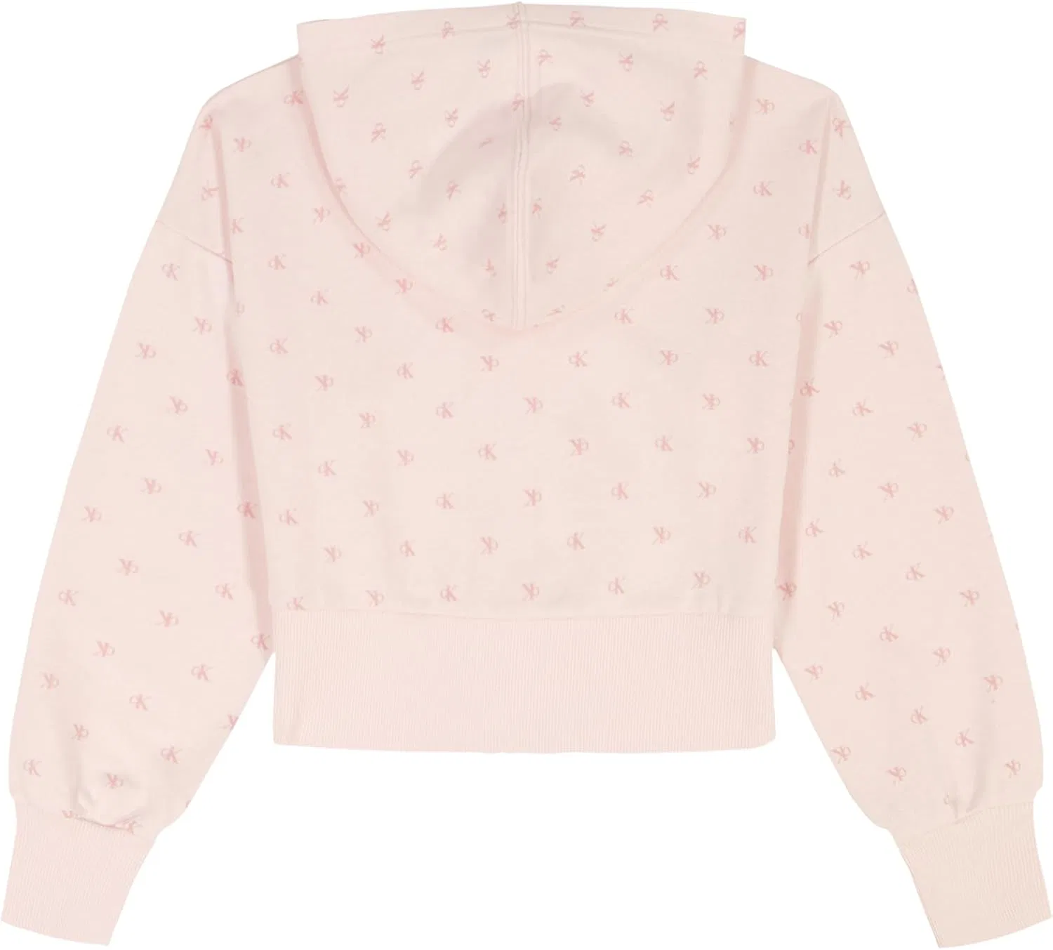Детская флисовая кофта на молнии Calvin Klein, цвет Flocked Pearl — фото 3
