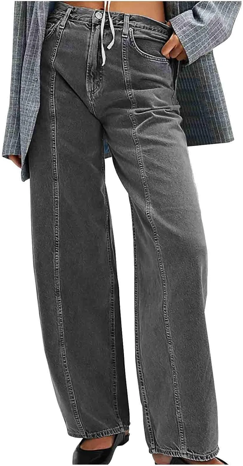 

Женские джинсы Wide Leg с прямыми штанинами