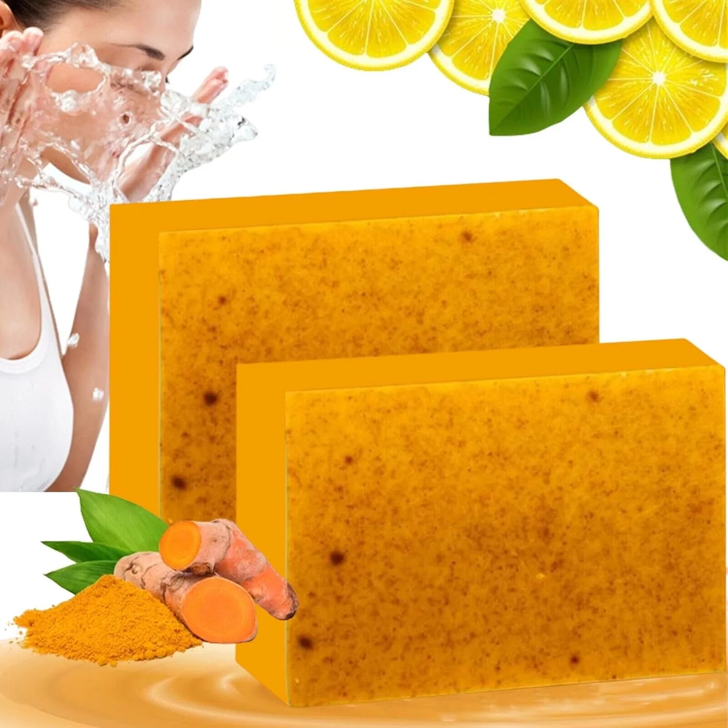 Мыло с куркумой и койевой кислотой Kasvin, 2 шт., осветляющее