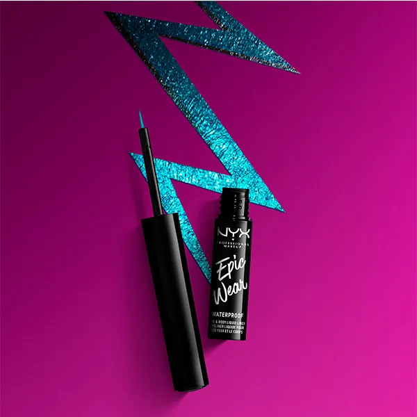 Жидкая подводка-лайнер для глаз Nyx Professional Makeup Epic Wear Metallic, teal metal — фото 4